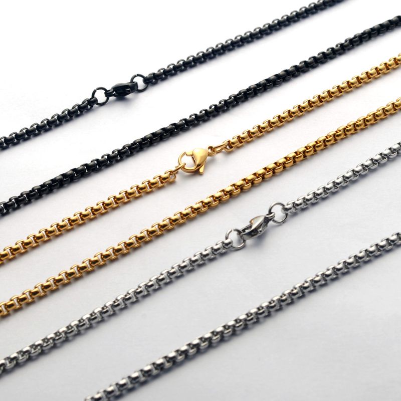 Mode Einfarbig Titan Stahl Überzug Halskette