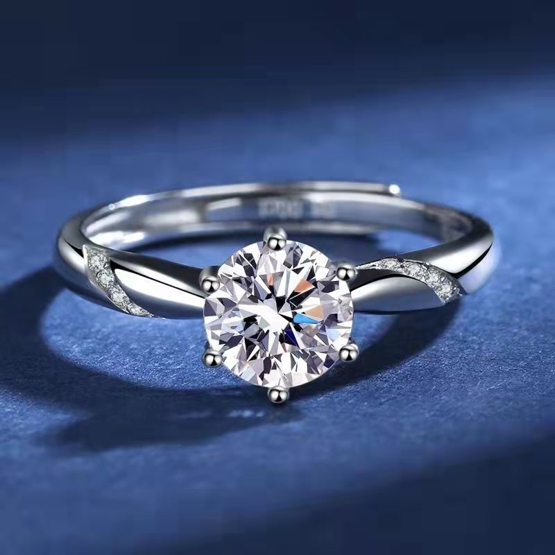 Mode Runden Kupfer Überzug Künstlicher Diamant Ringe 1 Stück