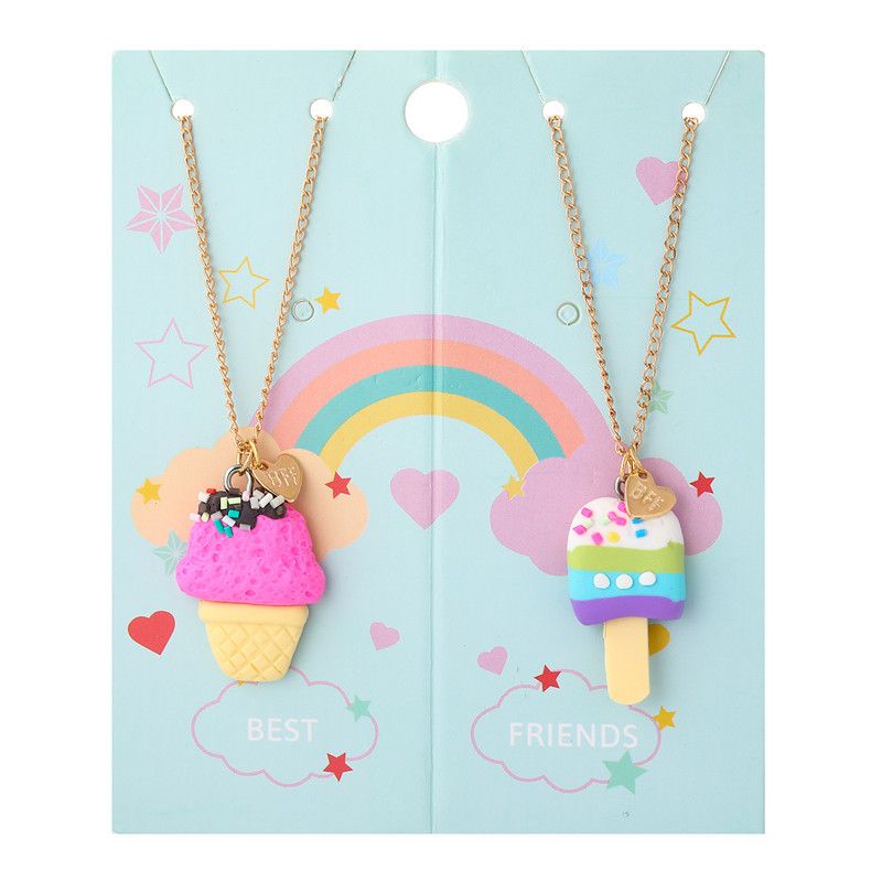 Cartoon Style Cartoon Soft Clay Girl's Pendant Necklace 2 Pieces