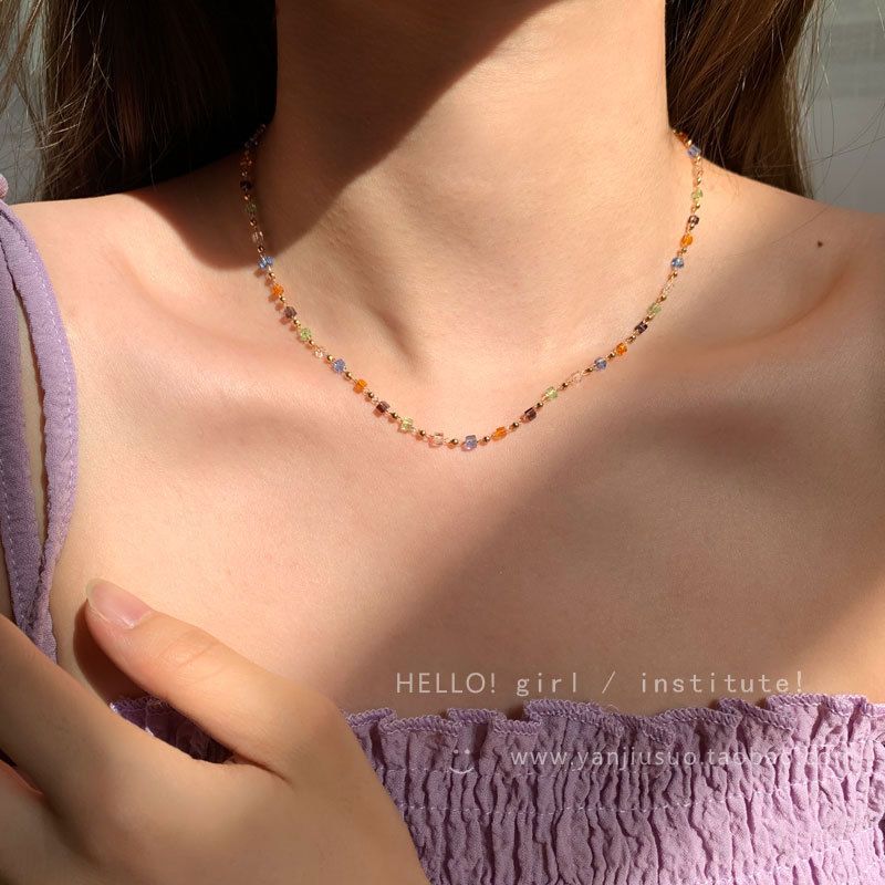 Fashion Geometric Glass Beaded Women's Necklace