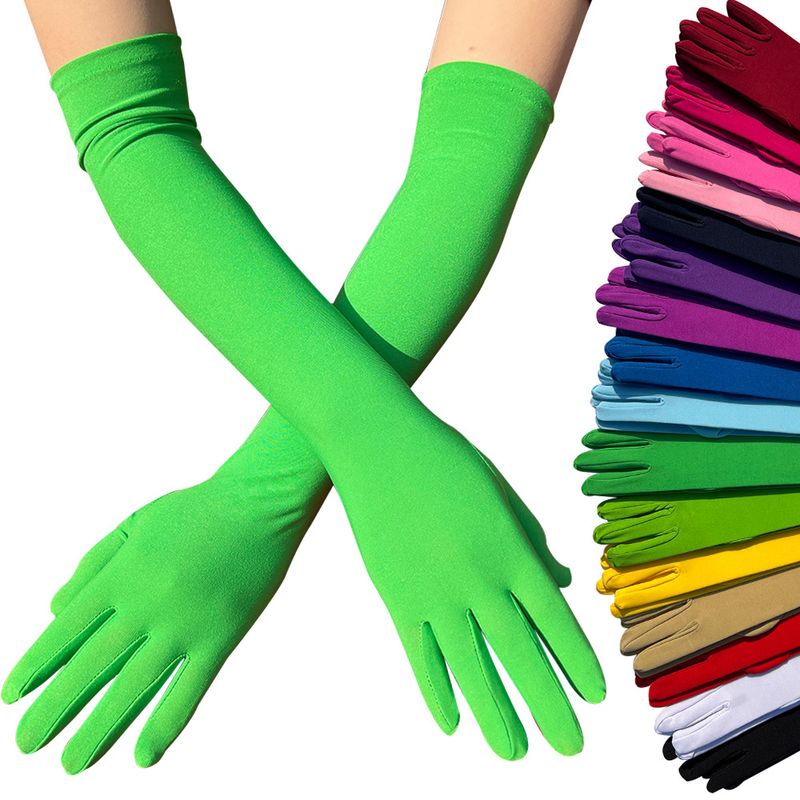 Frau Einfacher Stil Einfarbig Milchfaser Handschuhe 1 Paar