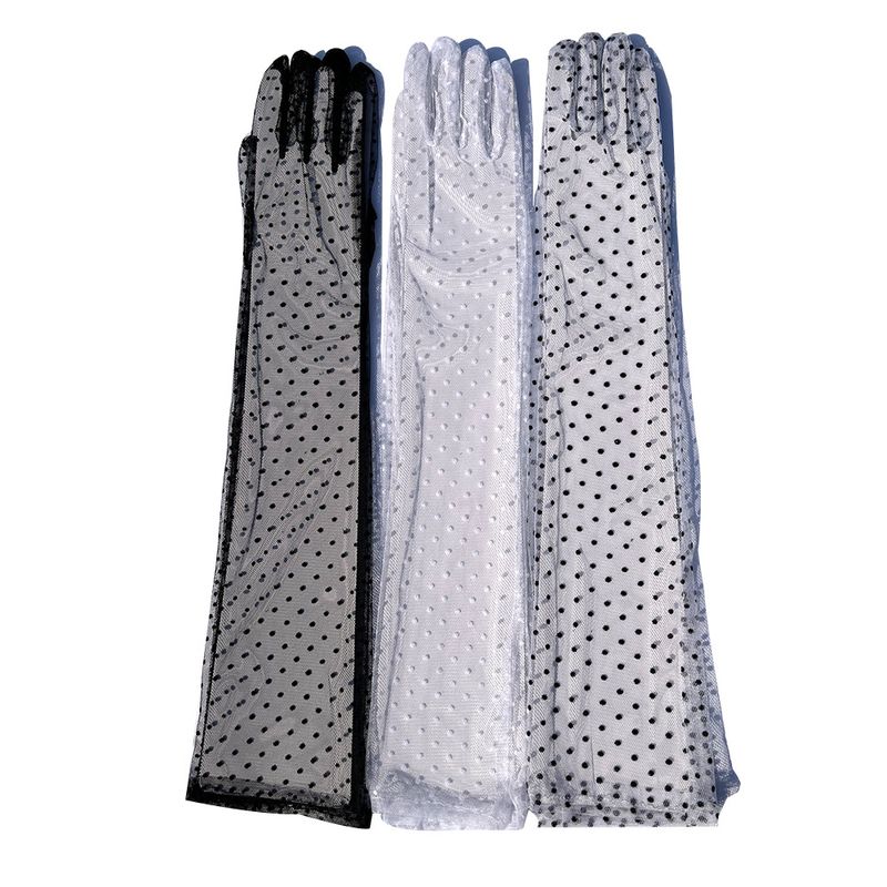 Women's Retro Polka Dots Lace Gloves 1 Pair