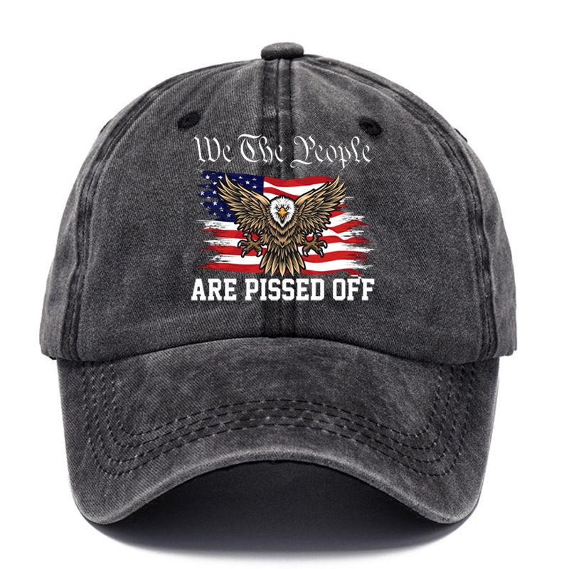 Unisex Simple Style Letter American Flag Curved Eaves Baseball Cap