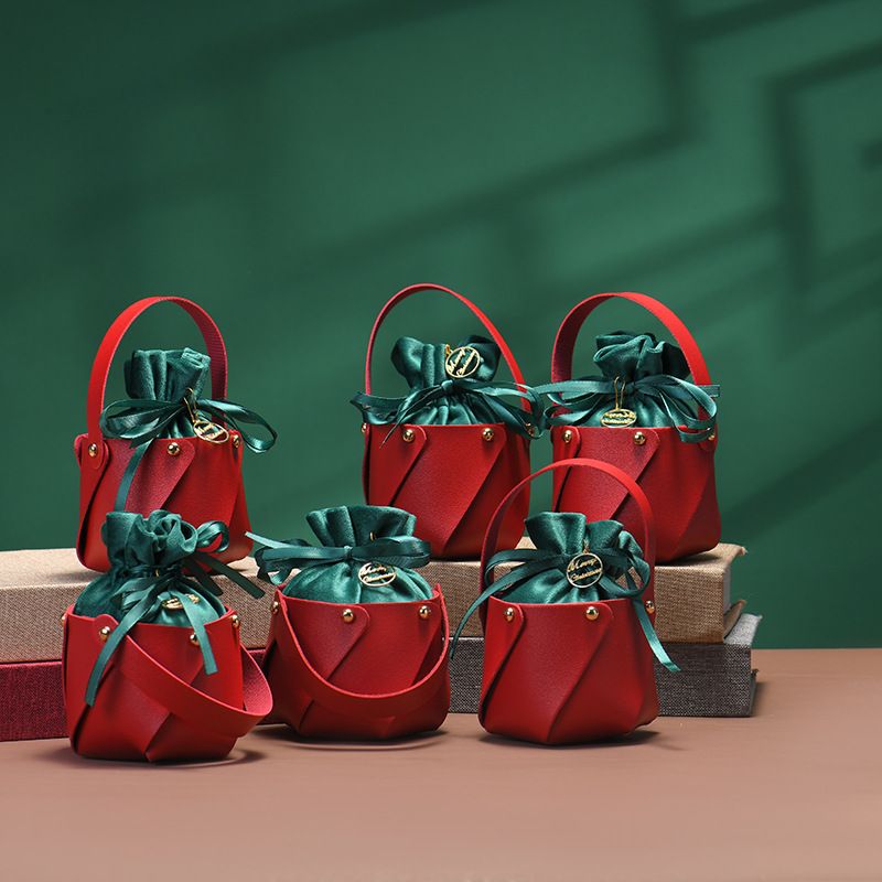Weihnachten Einfarbig Pu-leder Gruppe Zubehör Für Geschenkverpackungen 1 Stück