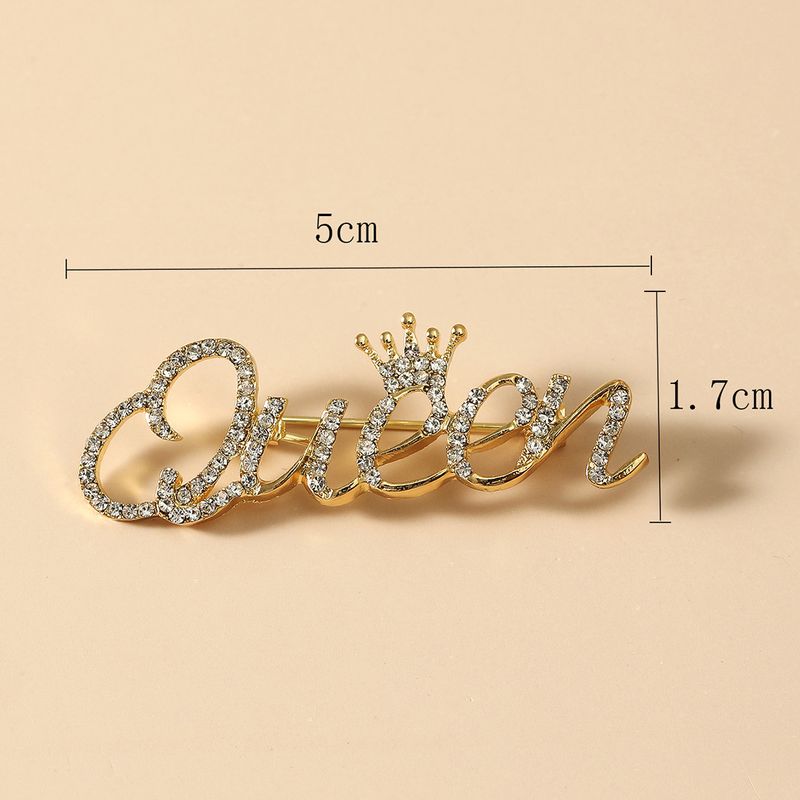 Fashion Crown Alloy Hollow Out Rhinestones Women's Brooches 1 Piece