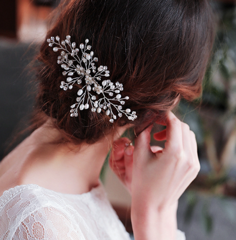 Peigne À Cheveux Simple Coréen À La Main Plaque De Perles Coiffe De Mariée En Gros