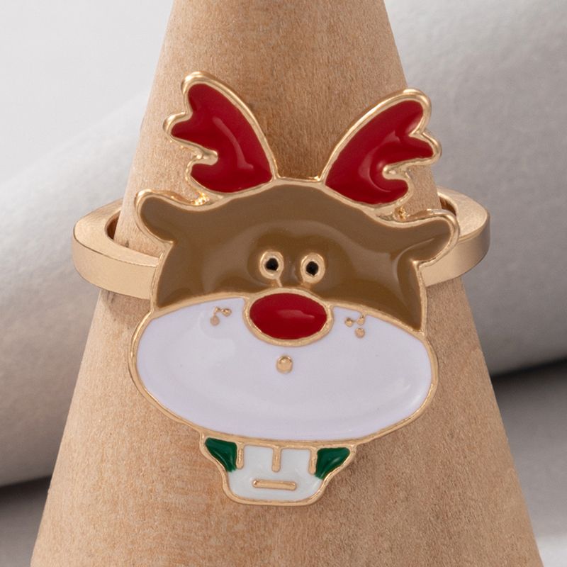 Fashion Santa Claus Elk Alloy Plating Unisex Rings 1 Piece