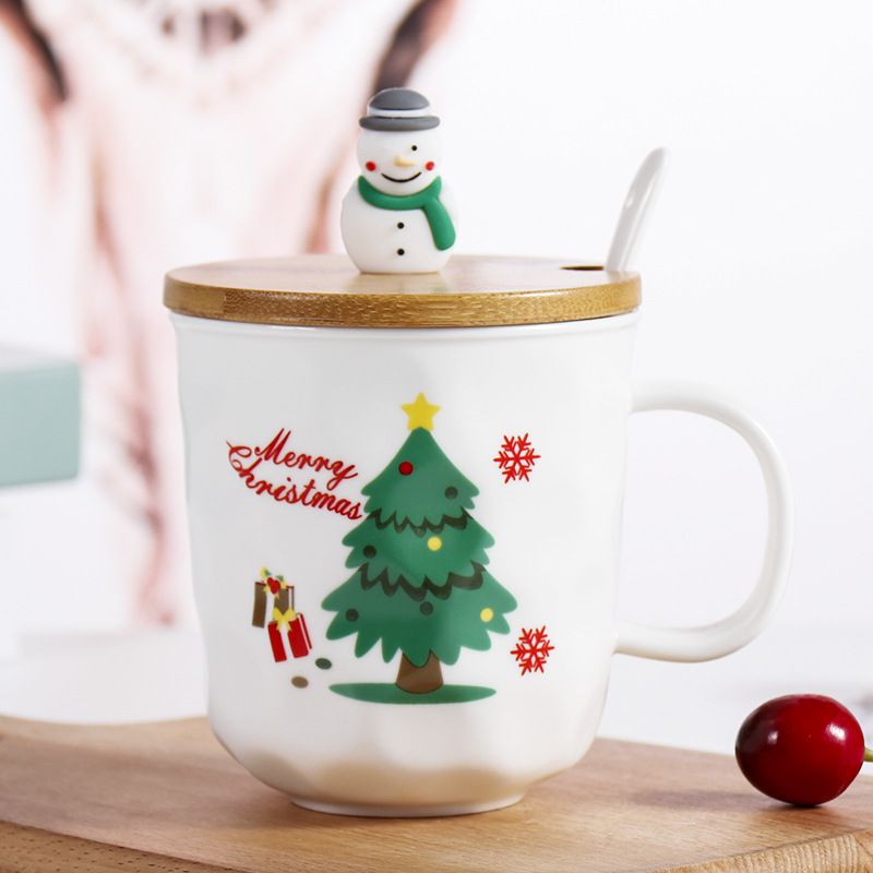 Christmas Christmas Cartoon Ceramics Mug 1 Set