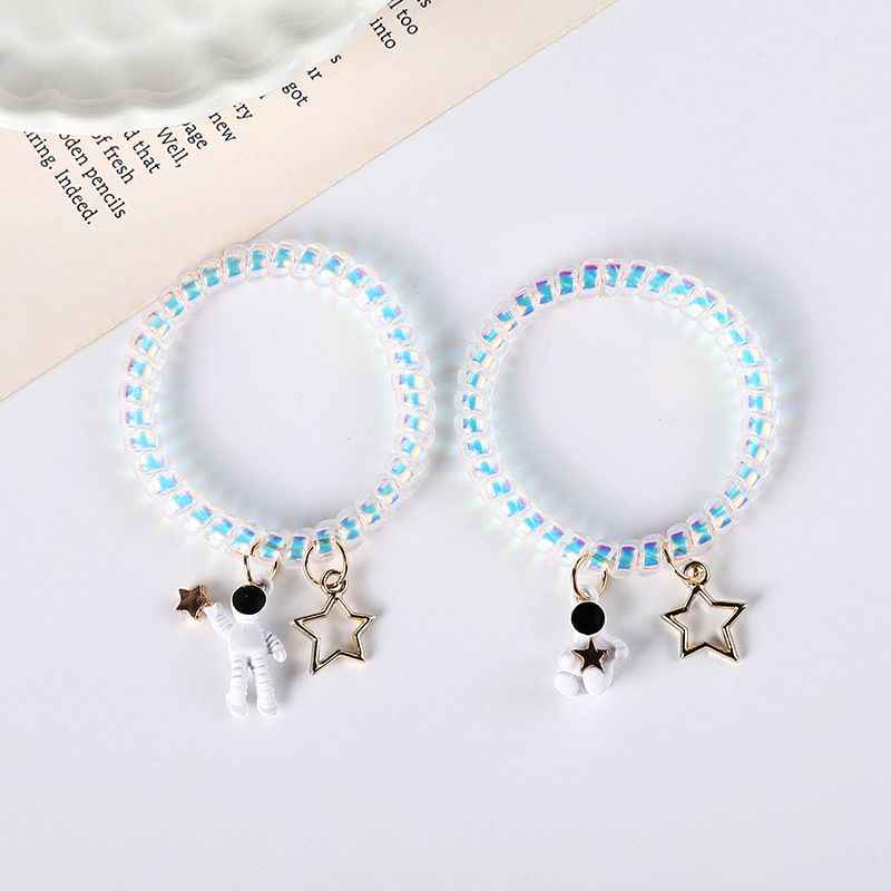 Tiktok Same Style Astronaut Magnet Suction Small Rubber Band For Boyfriend Couple Bracelet A Pair Of Mermaid Phone Hair Ring