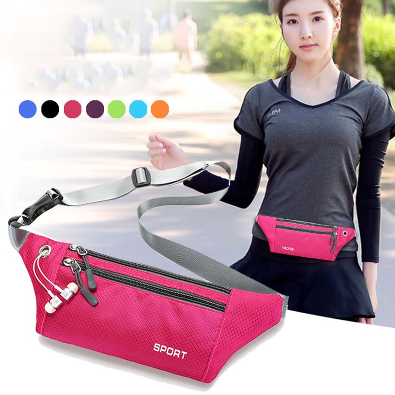 Women's Basic Solid Color Oxford Cloth Waist Bags