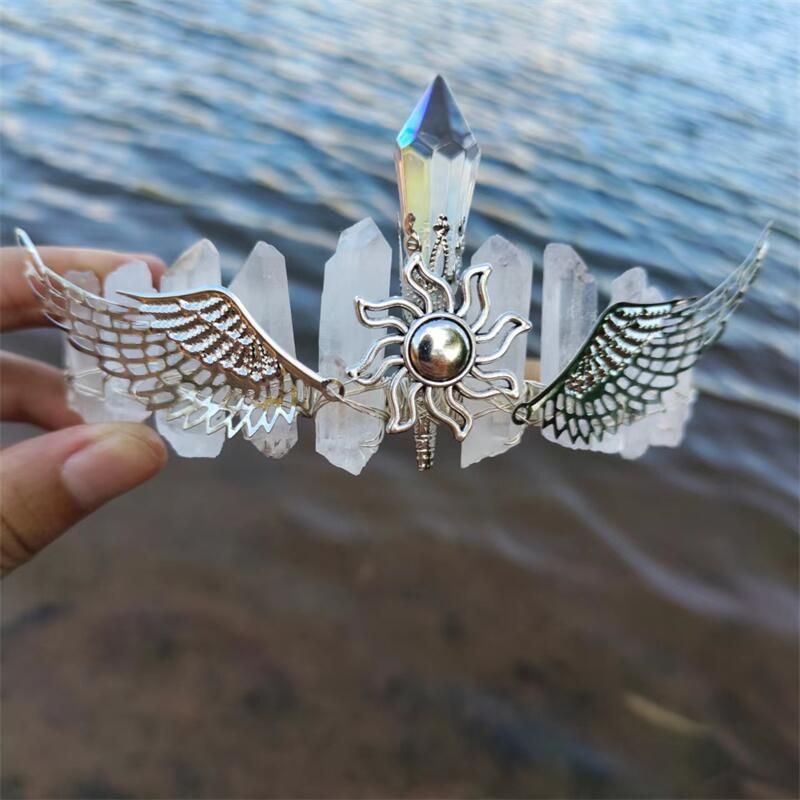 Mode Flügel Metall Überzug Künstlicher Kristall Haarband