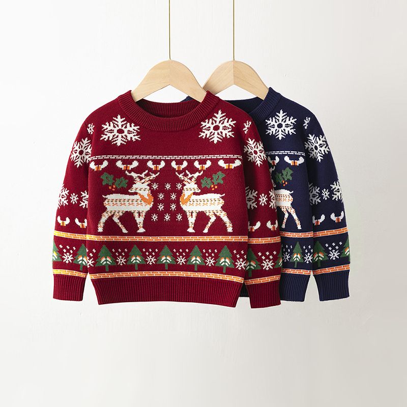 Weihnachten Mode Elch Stricken Hoodies & Pullover
