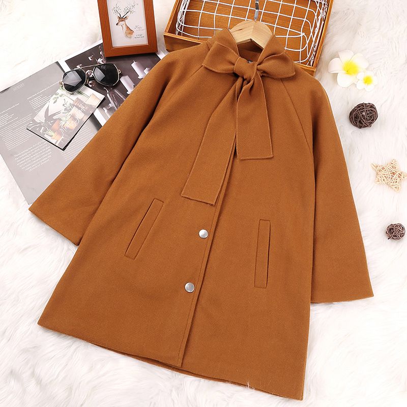Fashion Solid Color Cotton Girls Outerwear
