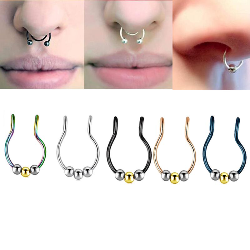 Simple Style Geometric Stainless Steel Nose Ring 1 Piece