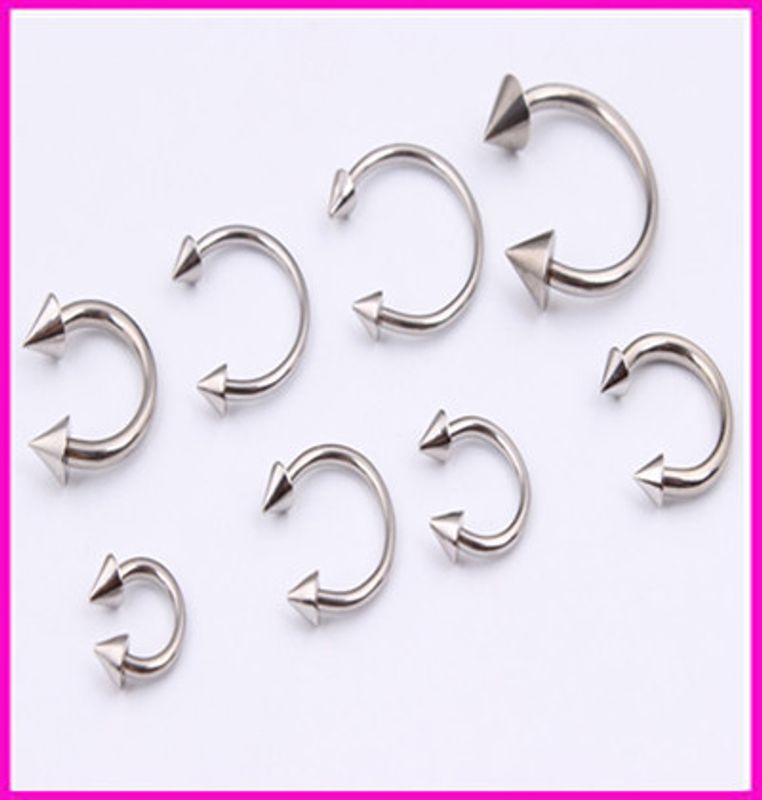 Fashion Geometric Stainless Steel Lip Stud Ear Studs Nose Ring 1 Piece