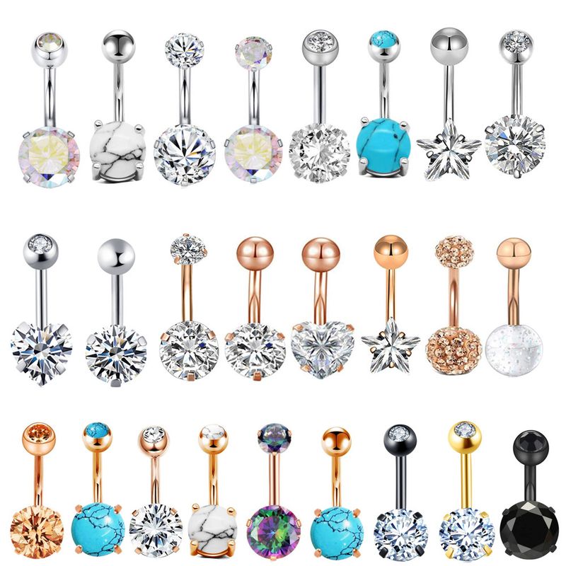 Simple Style Geometric Stainless Steel Plating Belly Ring 1 Piece