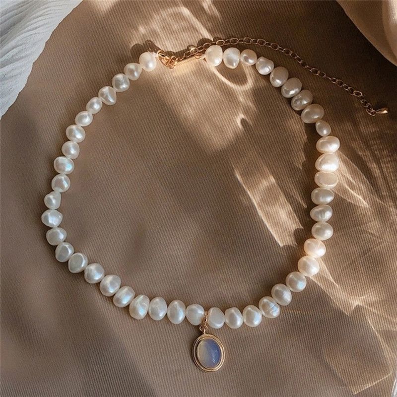 Fashion Geometric Oval Imitation Pearl Alloy Beaded Women's Bracelets Necklace 1 Piece