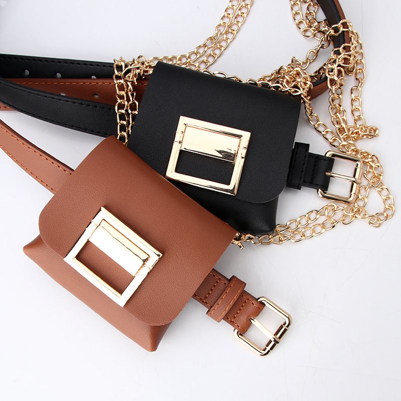 Punk Solid Color Pu Leather Women's Leather Belts 1 Piece