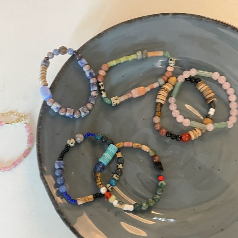 Retro Geometrisch Harz Perlen Armbänder