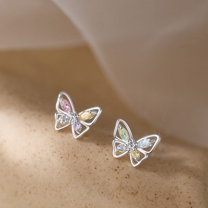 Fashion Butterfly Brass Plating Ear Studs 1 Pair