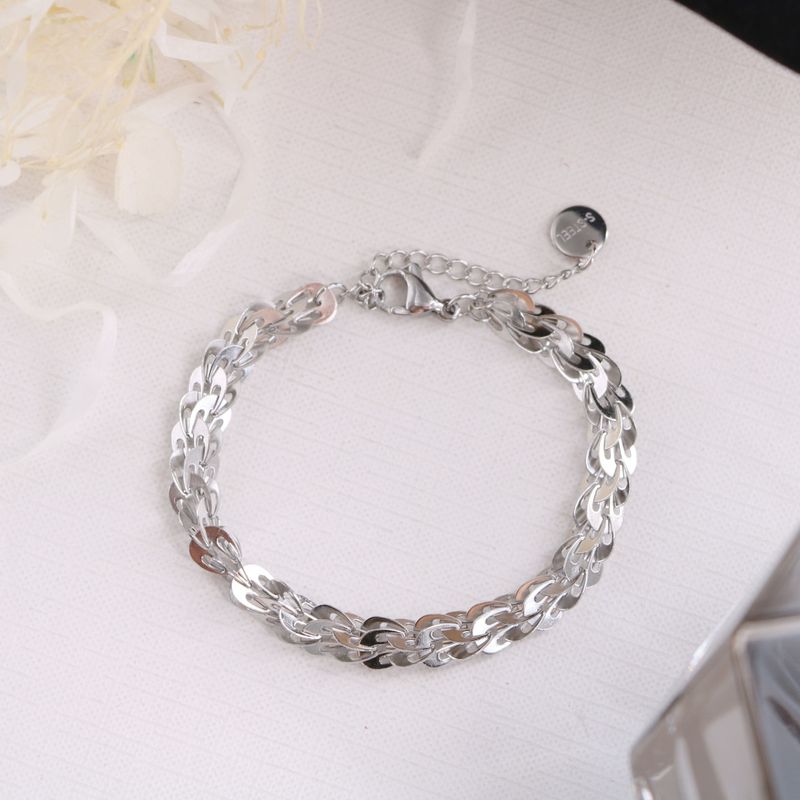 Ins Style Leaf Titanium Steel Plating Bracelets 1 Piece