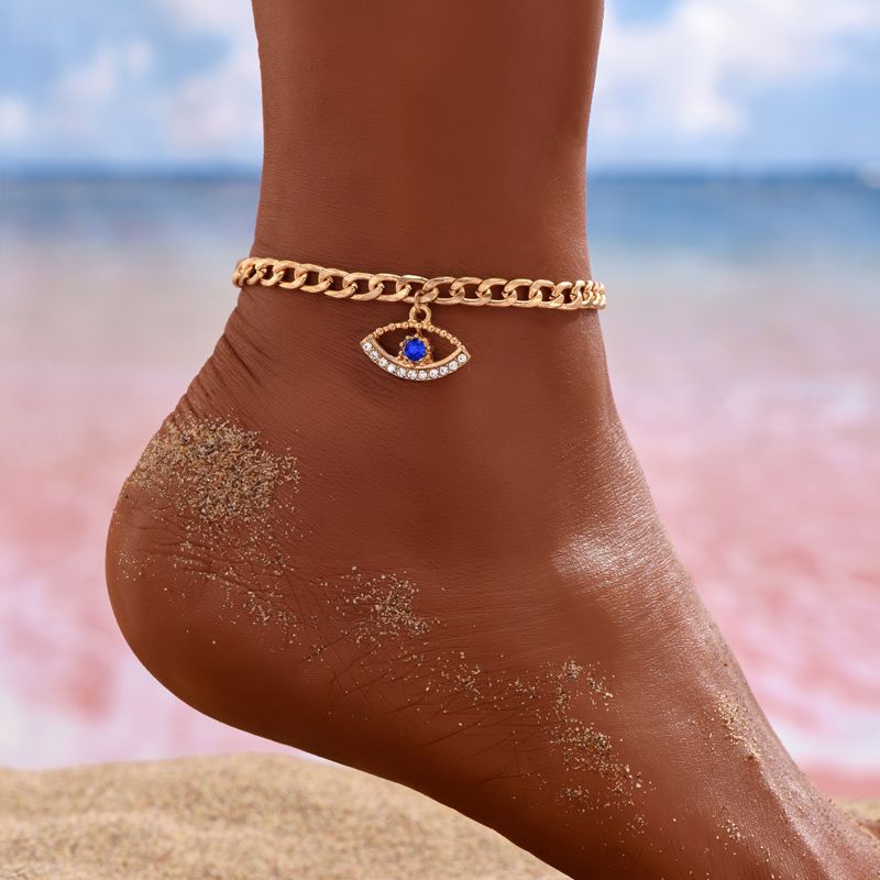 Fashion Devil's Eye Alloy Rhinestones Women's Anklet 1 Piece