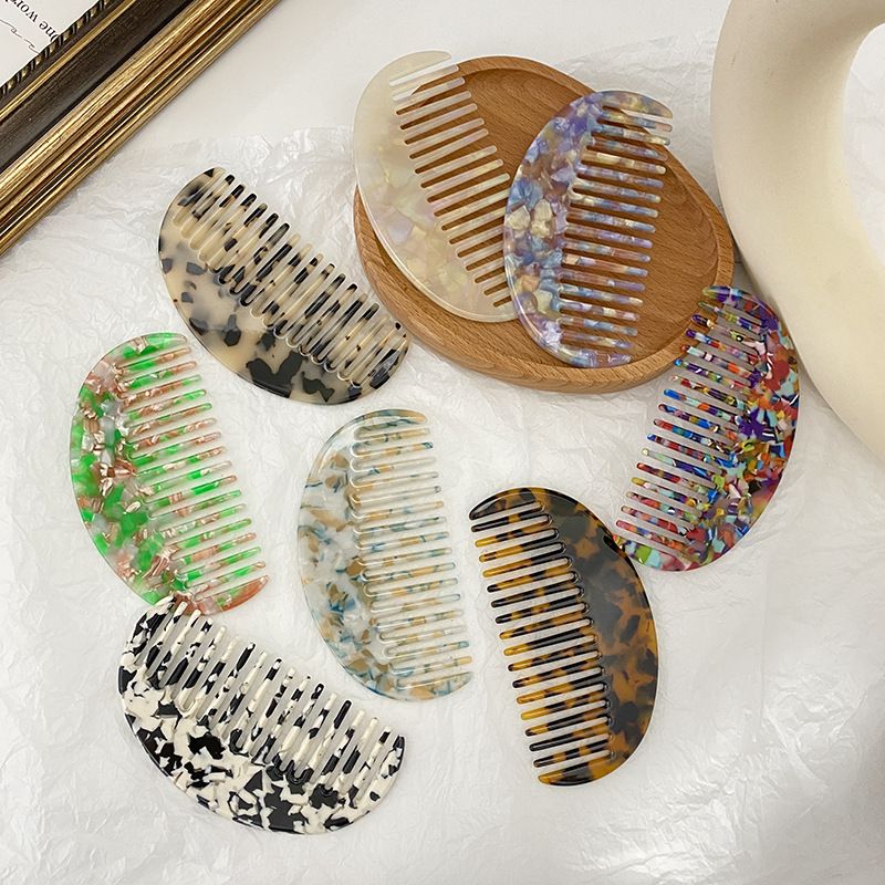 Retro Colorful Acetic Acid Sheets Hair Combs 1 Piece