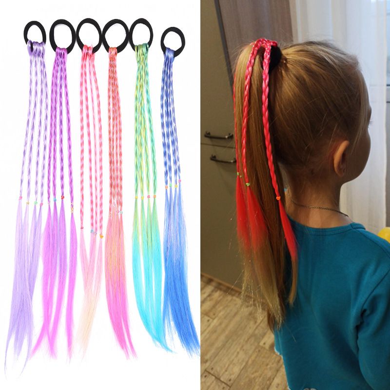 Enfants Mode Coloré Fibre Chimique Tresser Attache-cheveux