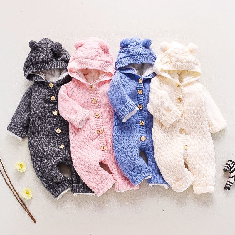 Mignon Couleur Unie Coton Bébé Vêtements