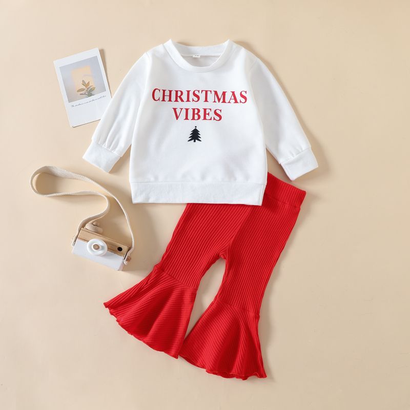 Weihnachten Mode Karikatur Baumwolle Mädchen Kleidung Sets