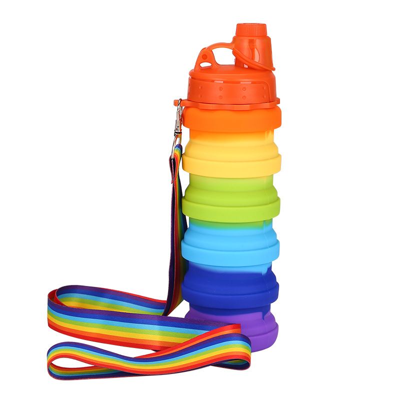 Cute Multicolor Rainbow Ghost  Silica Gel Water Bottles 1 Piece
