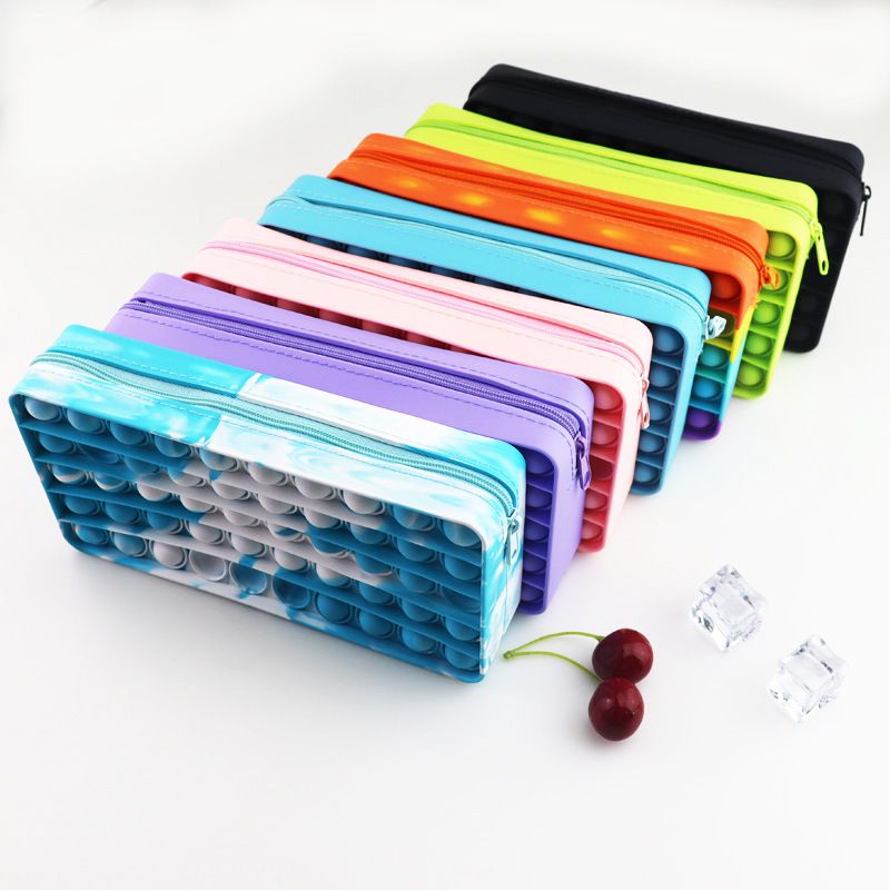 Student New Silicone Bubble Pencil Case Decompression Stationery Box 1 Piece