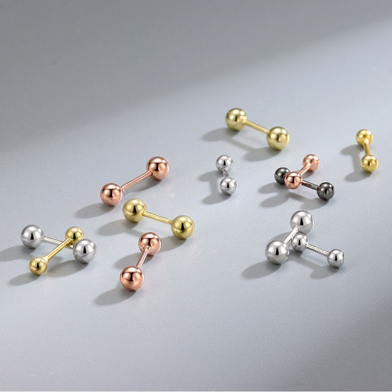 Simple Style Geometric Silver Plating Ear Studs 1 Pair