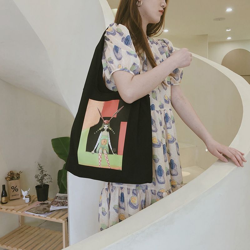 Women's Fashion Cartoon Canvas Shopping Bags