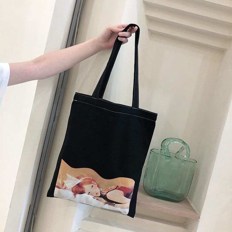 Women's Fashion Cartoon Canvas Shopping Bags