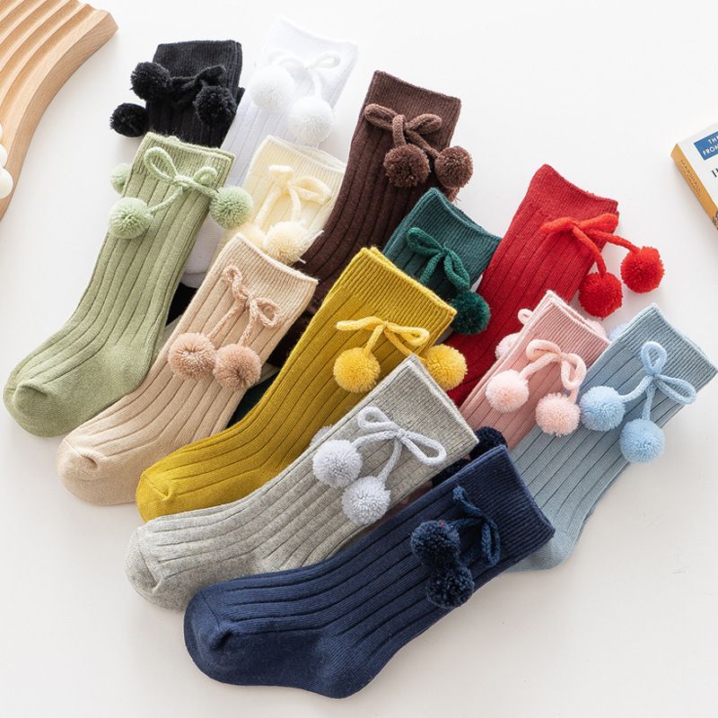 Children Unisex Fashion Solid Color Cotton Plush Ankle Socks 1 Set