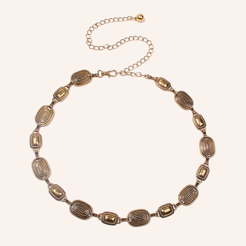 Wholesale Jewelry Ethnic Style Spiral Stripe Metal Waist Chain