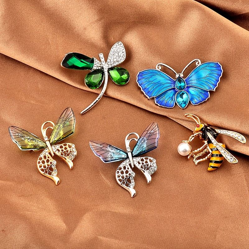Retro Bee Dragonfly Butterfly Alloy Enamel Unisex Brooches