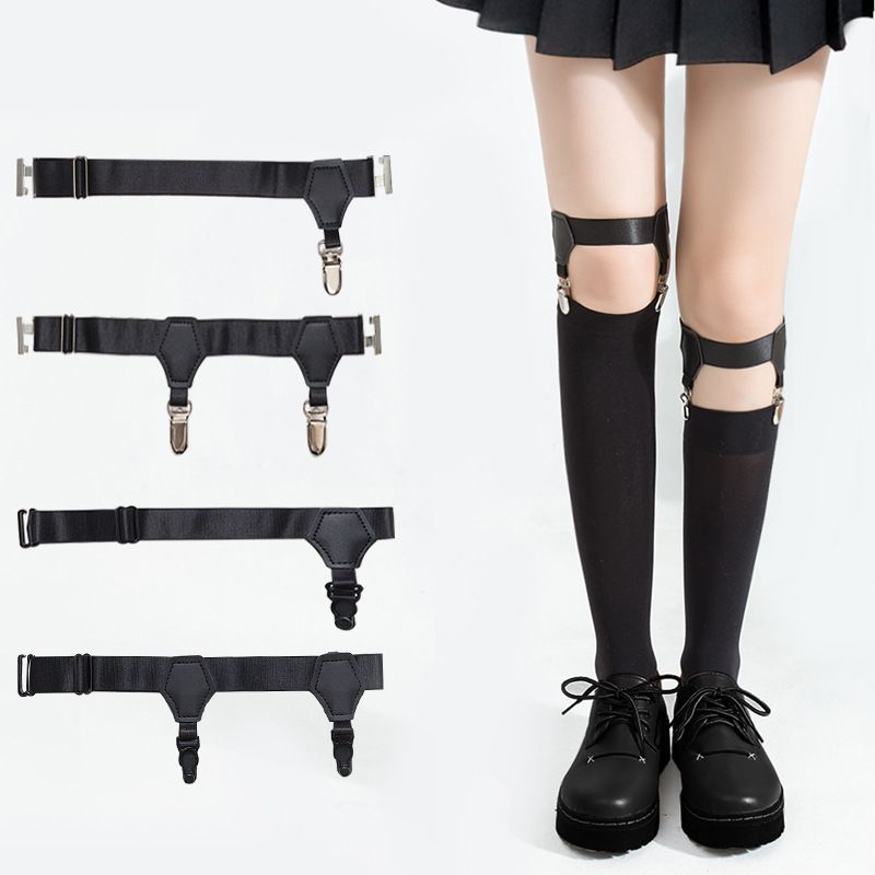 Leg Ring Jk Socks Women's Mid Tube Stockings Ins Trendy Japanese Uniform Calf Socks Skinny Leg Knee-length Stockings Buckle Thin Spring And Summer