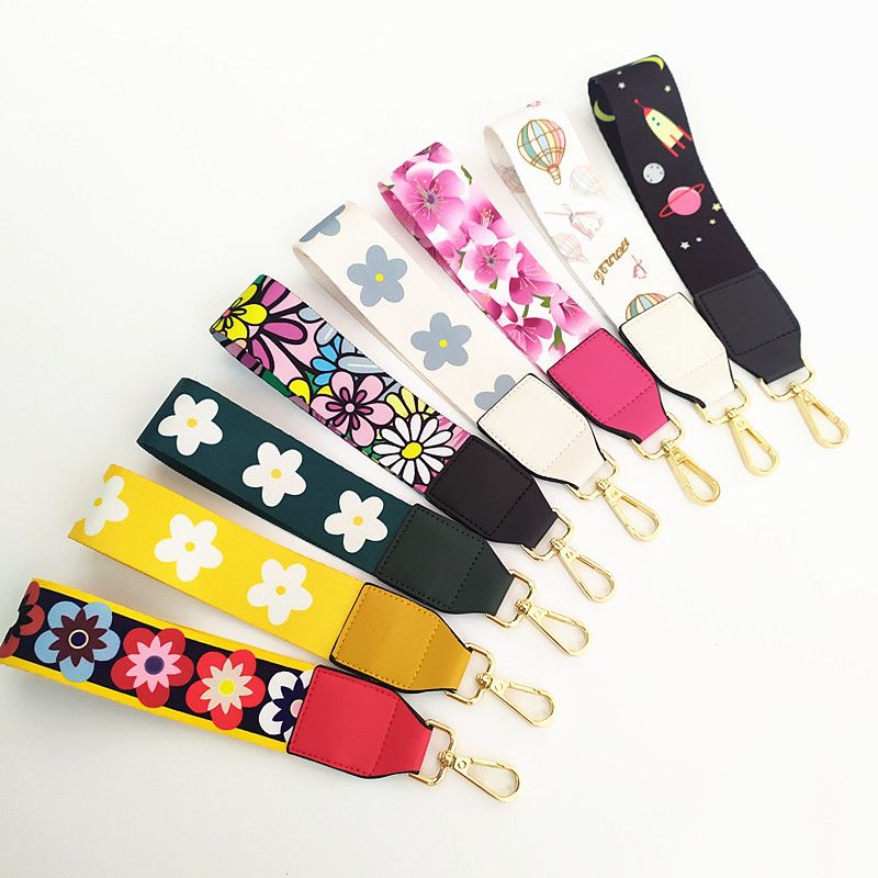 New Colorful Flowers Hand Strap Wrist Strap Decorative Band Accessory Strap Short Hand Bag Small Bag Clutch Belt