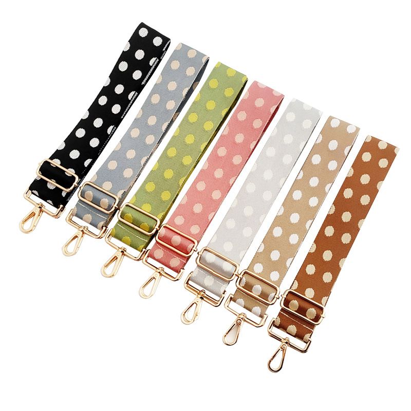 New Color Polka Dot Wide Shoulder Strap Adjustable One-shoulder Crossboby Bag Accessories Long Strap Burden Reduction Replacement Purse Chain