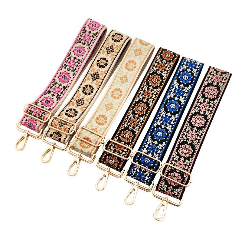 Nuevo Color Jacquard Más Correa De Hombro Gruesa Y Ancha Ajustable Hombro Crossbody Correa Larga Reducción De Carga Bolso De Mujer Accesorios Correa