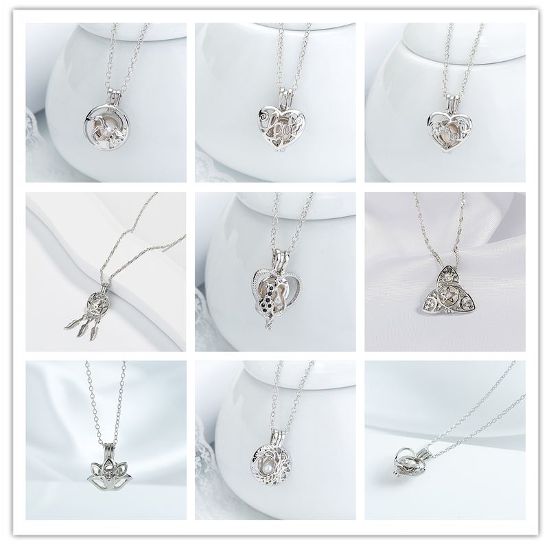 Simple Style Geometric Animal Alloy Inlay Artificial Pearls Women's Pendant Necklace 1 Piece
