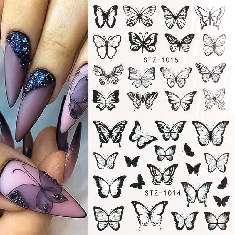 Fashion Flower Butterfly Paper Nail Decoration Accessories 1 Piece