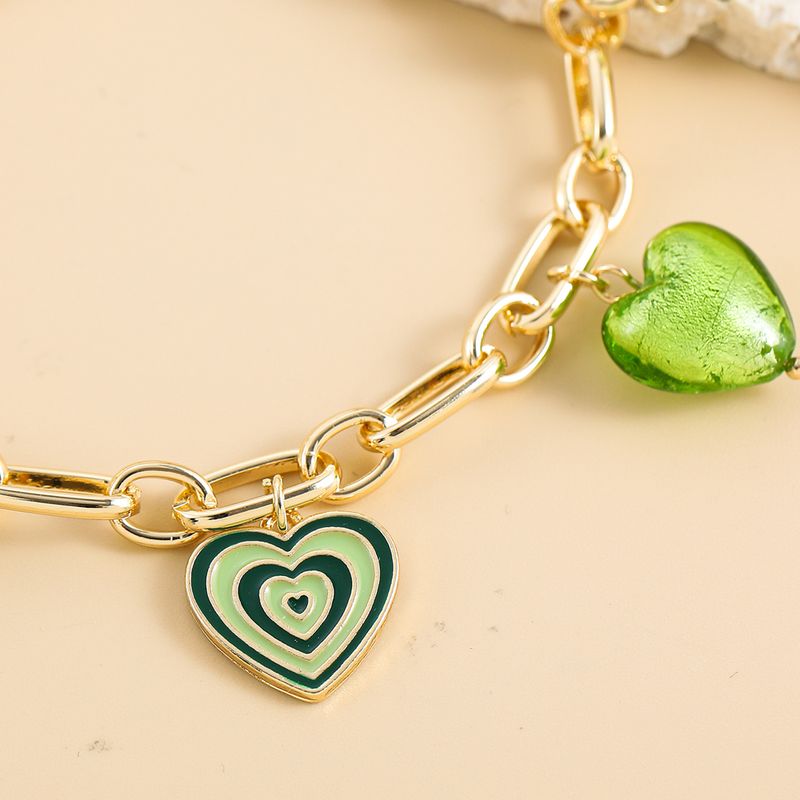 Fashion Heart Shape Alloy Plating Women's Anklet 1 Piece