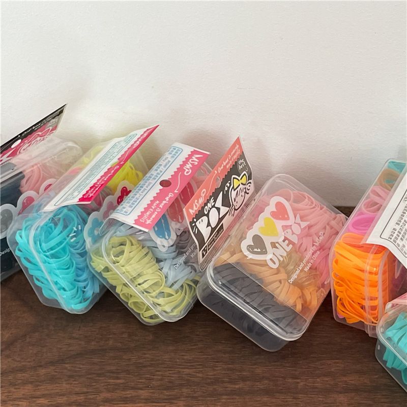 Cartoon Style Multicolor Plastic Rubber Band 100 Pieces