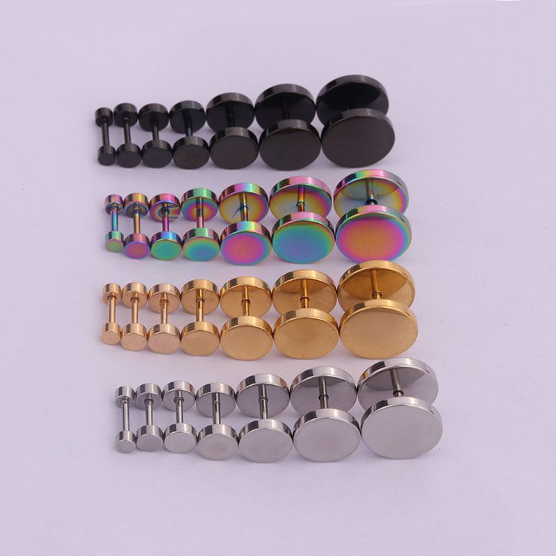 1 Piece Fashion Round Plating Stainless Steel Ear Studs