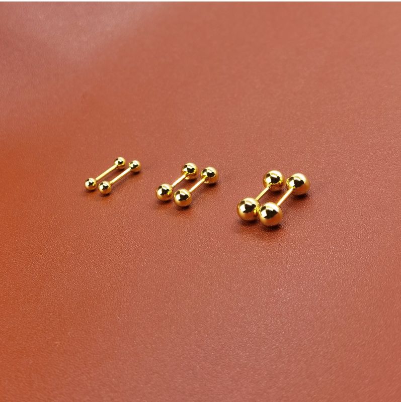 Simple Style Solid Color Silver Plating Ear Studs 1 Pair