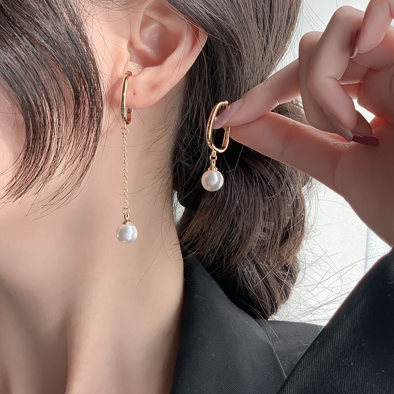 Mode Géométrique Matériaux Mixtes Placage Perles Artificielles Femmes Des Boucles D'oreilles 1 Paire