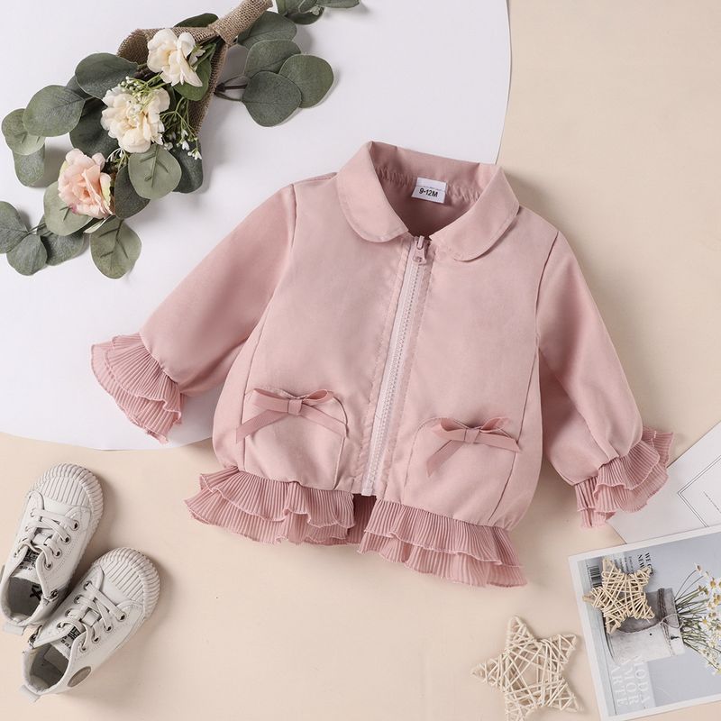 Fashion Solid Color Polyester Girls Outerwear